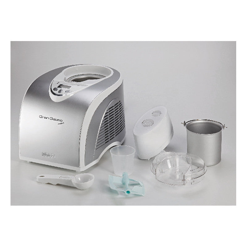 Gelatiera autorefrigerante - Compressore - Cestello removibile 1L - Display LCD - Argento