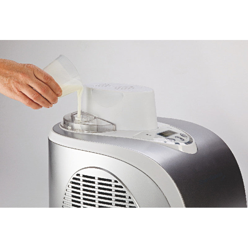 Gelatiera autorefrigerante - Compressore - Cestello removibile 1L - Display LCD - Argento