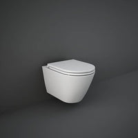 Sanitari sospesi opaco FEELING Rak Ceramics: vaso, bidet, copriwater soft-close Bianco Opaco