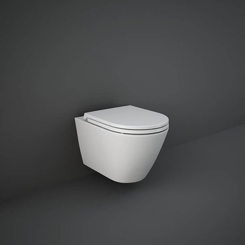 Sanitari sospesi opaco FEELING Rak Ceramics: vaso, bidet, copriwater soft-close Bianco Opaco