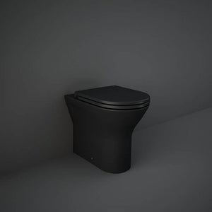 Sanitari filomuro FEELING Rak Ceramics: WC, bidet, copriwater soft-close Nero Opaco
