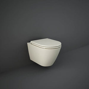 Sanitari sospesi opaco FEELING Rak Ceramics: vaso, bidet, copriwater soft-close Beige Opaco
