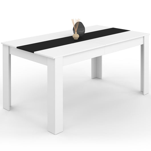 IDMarket - GEORGIA Tavolo da pranzo rettangolare bianco e nero per 8 persone 160 x 80 cm