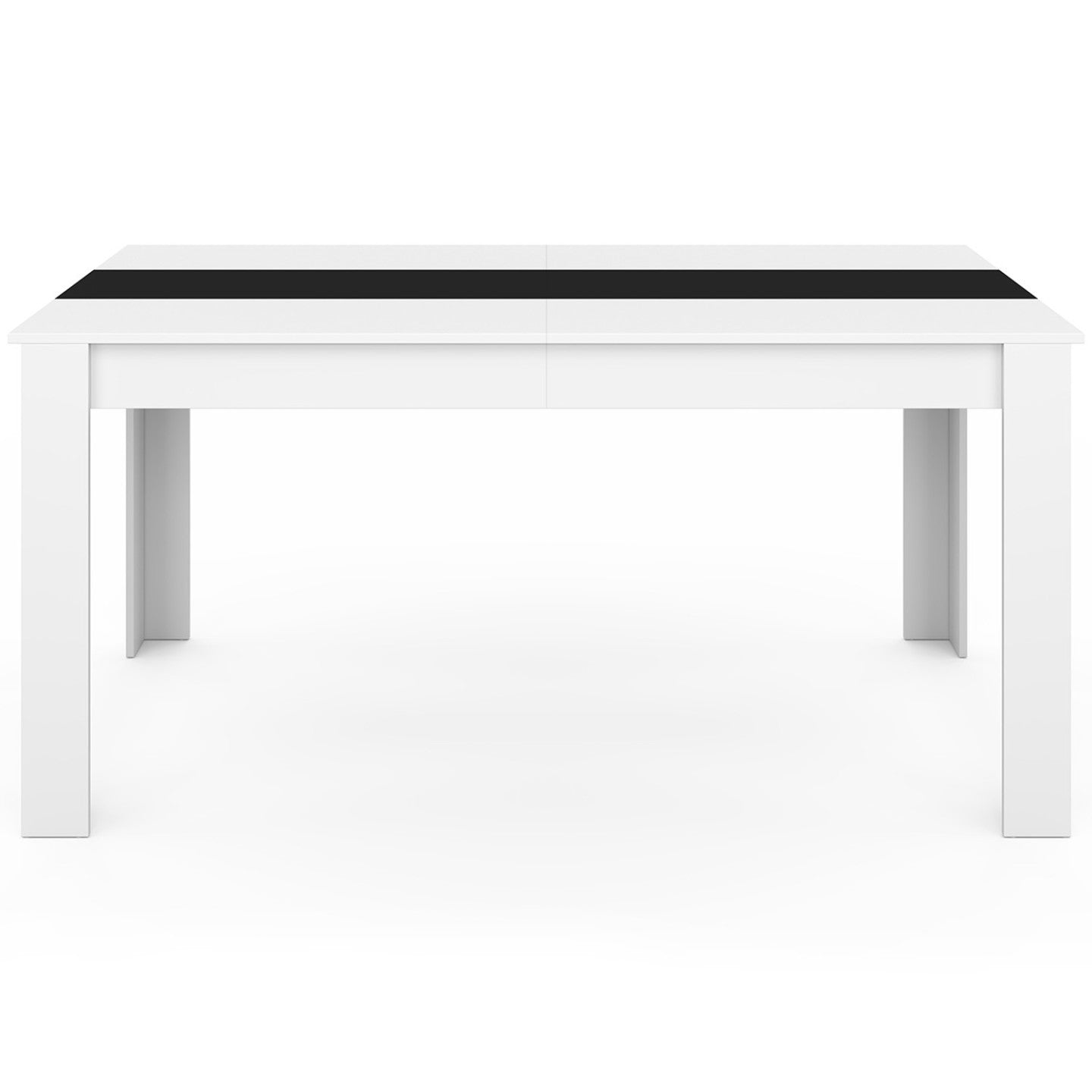IDMarket - GEORGIA Tavolo da pranzo rettangolare bianco e nero per 8 persone 160 x 80 cm