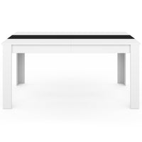IDMarket - GEORGIA Tavolo da pranzo rettangolare bianco e nero per 8 persone 160 x 80 cm