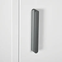 kleankin Armadietto Medicinali a Parete con 2 Ripiani e 2 Chiavi, in Acciaio, 40x15x53.5 cm, Bianco