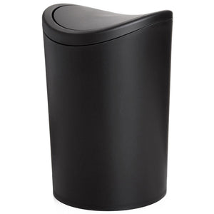 Pattumiera bagno in polipropilene nero 6 Lt con coperchio basculante
