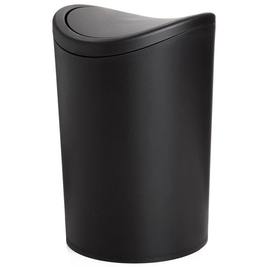 Pattumiera bagno in polipropilene nero 6 Lt con coperchio basculante