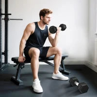 Set di 2 Manubri da 6 kg Esagonali con Presa Antiscivolo e Rivestimento in Gomma, Nero