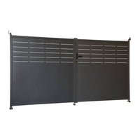 Cancello da giardino in acciaio zincato a 2 ante con serratura e