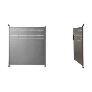 Cancello da giardino in acciaio zincato a 2 ante con serratura e