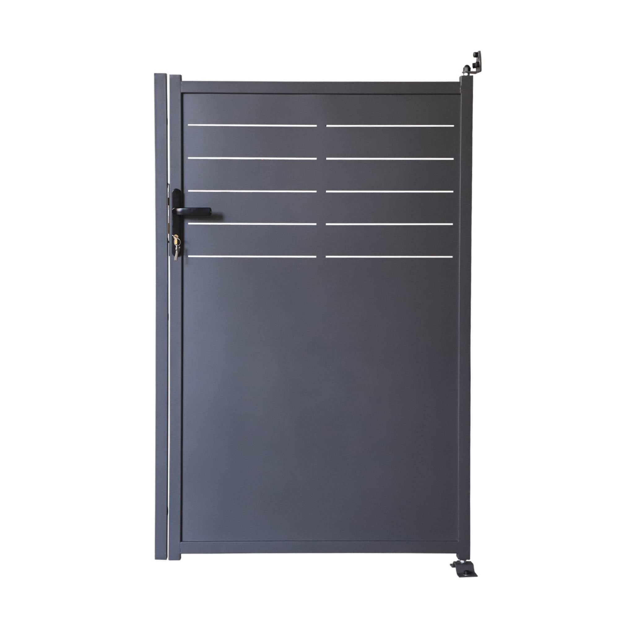 Cancello da giardino in acciaio zincato con serratura e maniglia,