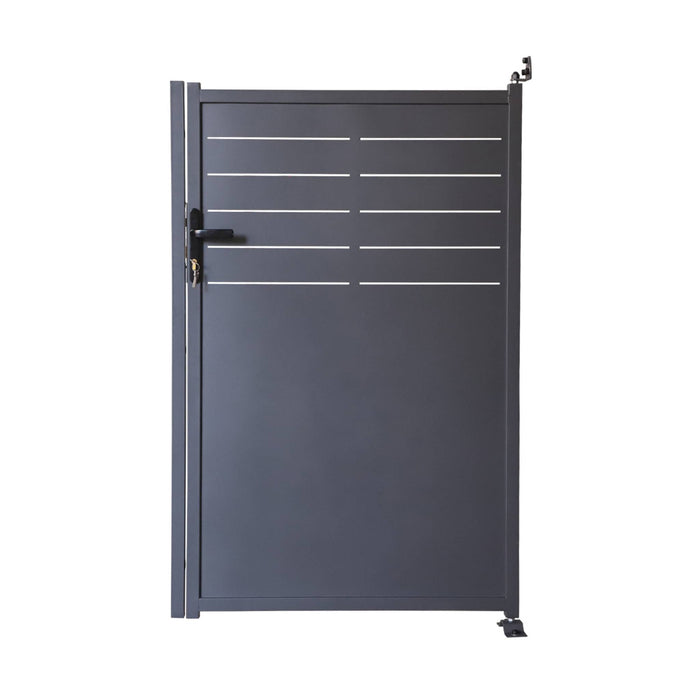 Cancello da giardino in acciaio zincato con serratura e maniglia,