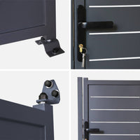 Cancello da giardino in acciaio zincato con serratura e maniglia,