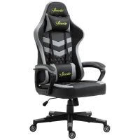 Fauteuil da ufficio gaming sedia gamer poggiatesta e supporto lombare altezza regolabile 61 x 70 x 129 cm nero e bianco