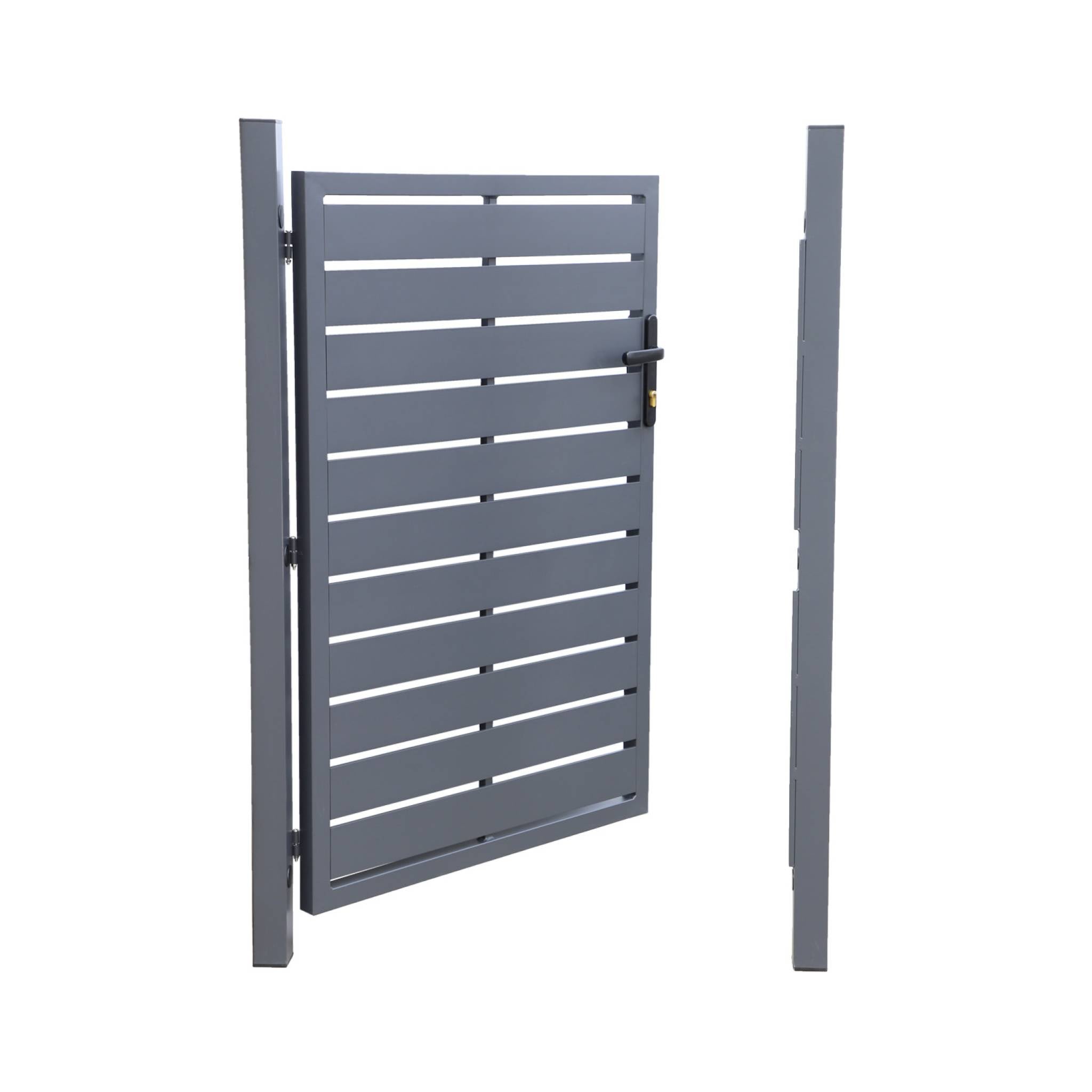 Cancello da giardino in alluminio con serratura e maniglia, 100cm,