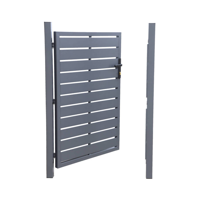 Cancello da giardino in alluminio con serratura e maniglia, 100cm,