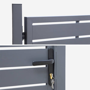 Cancello da giardino in alluminio con serratura e maniglia, 100cm,