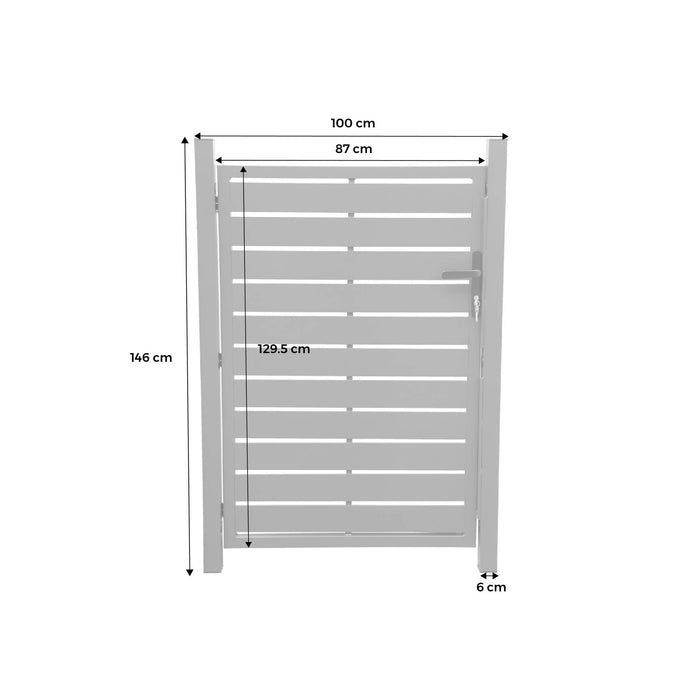 Cancello da giardino in alluminio con serratura e maniglia, 100cm,