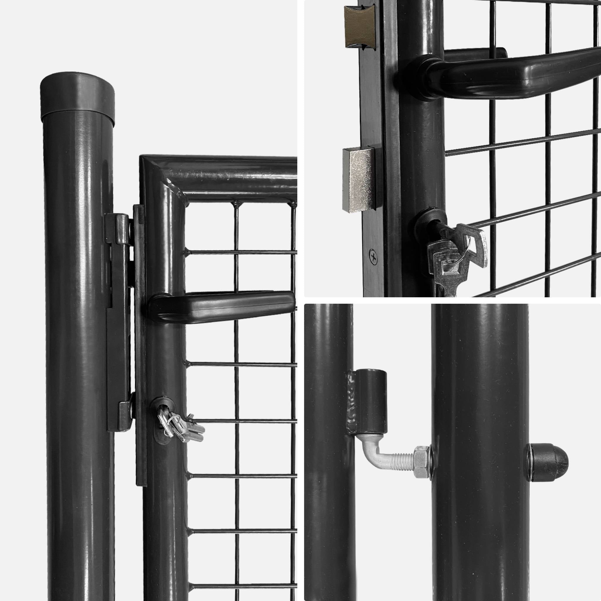 Cancello da giardino in metallo con serratura e maniglia, antracite