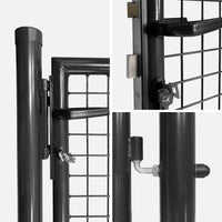 Cancello da giardino in metallo con serratura e maniglia, antracite