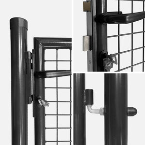 Cancello da giardino in metallo con serratura e maniglia, antracite