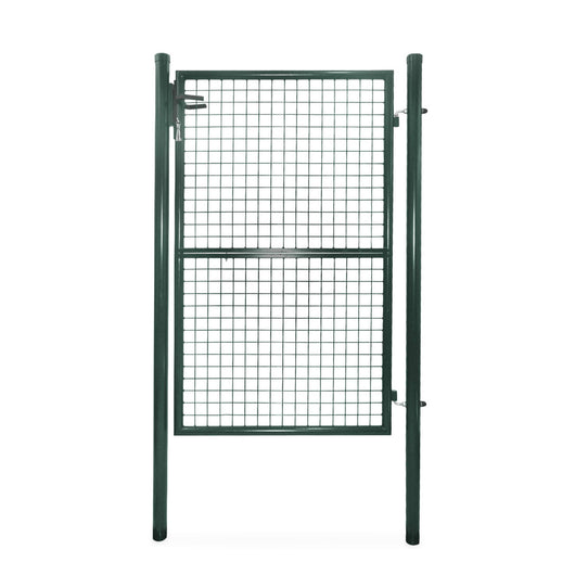 Cancello da giardino in metallo con serratura e maniglia, verde