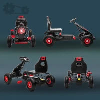 Go Kart a Pedali per Bambini da 5-12 Anni con Sedile Regolabile e Ruote in Gonfiabili, Rosso