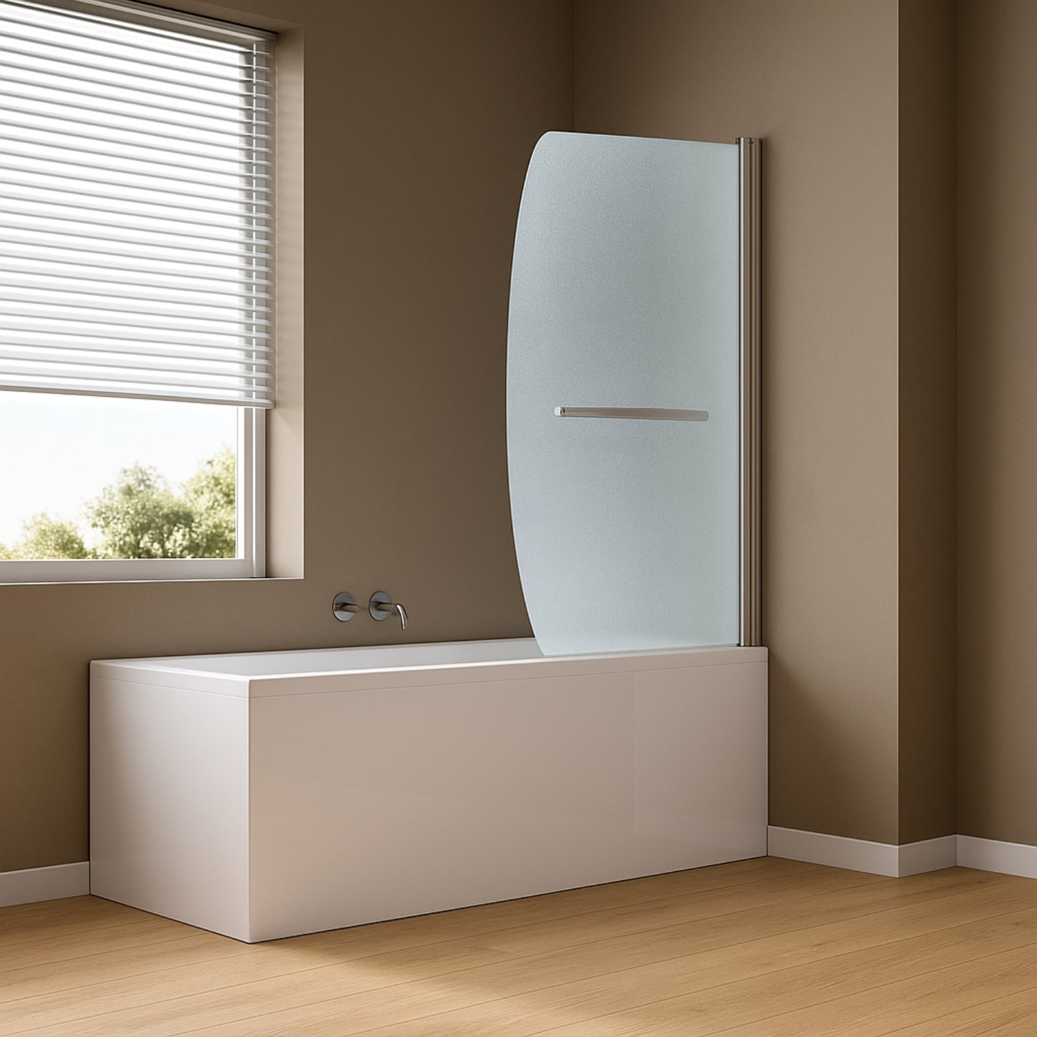 Parete sopra vasca anta singola vetro temperato 140x90cm orientabile 180 gradi *** tipo di cristallo stampato, confez...