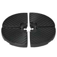 Base per Ombrellone a Braccio da 4 Pezzi in HDPE Riempibili con Acqua e Sabbia, Ø100x8 cm, Nero