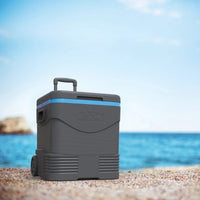 Ghiacciaia su Ruote Trolley Icebox Grigio e Blu 45L