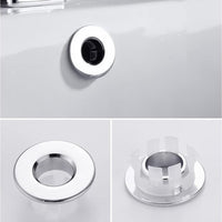 Ghiera con foro cromata per troppo pieno lavabo e bidet da 24 o 28 mm