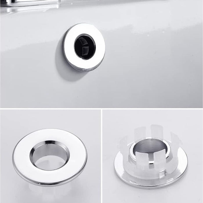 Ghiera con foro cromata per troppo pieno lavabo e bidet da 24 o 28 mm