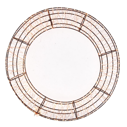 Ghirlanda 900 led metallo luce bianco caldo cm ø38h6,5