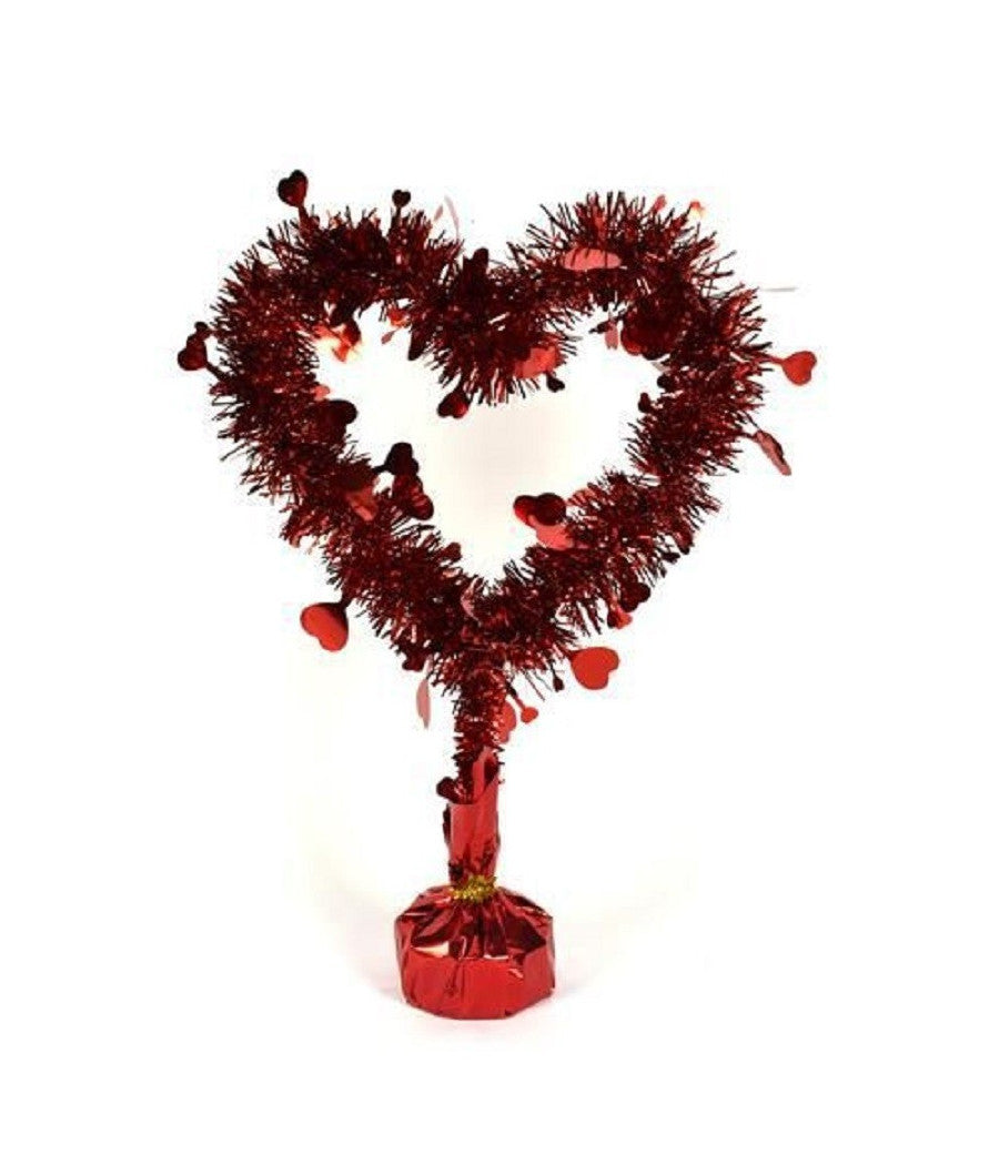 Ghirlanda A Forma Di Cuore Rosso Cuoricini Con Base Decorazione San Valentino         