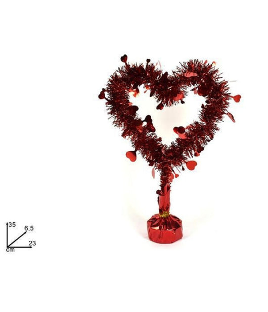 Ghirlanda A Forma Di Cuore Rosso Cuoricini Con Base Decorazione San Valentino         