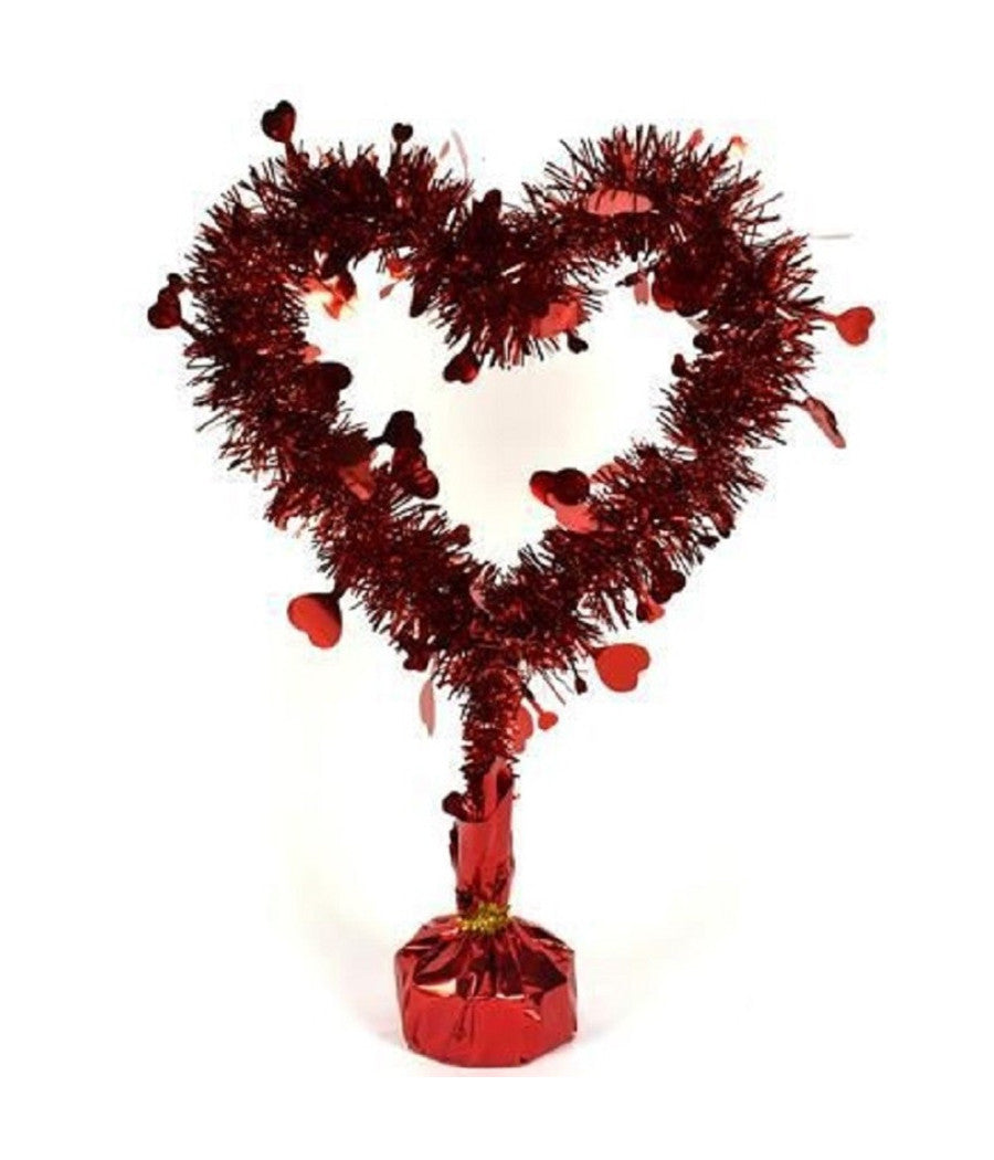 Ghirlanda A Forma Di Cuore Rosso Cuoricini Con Base Decorazione San Valentino         