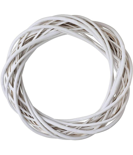 Ghirlanda Dietroporta In Legno Bianco Intrecciato 30 Cm Decorazioni Porta Natale         