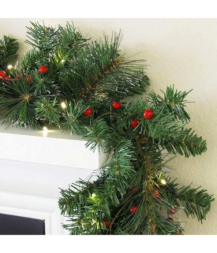 Ghirlanda Natalizia Albero Di Natale Addobbi Decorazioni Natalizie 200cm         