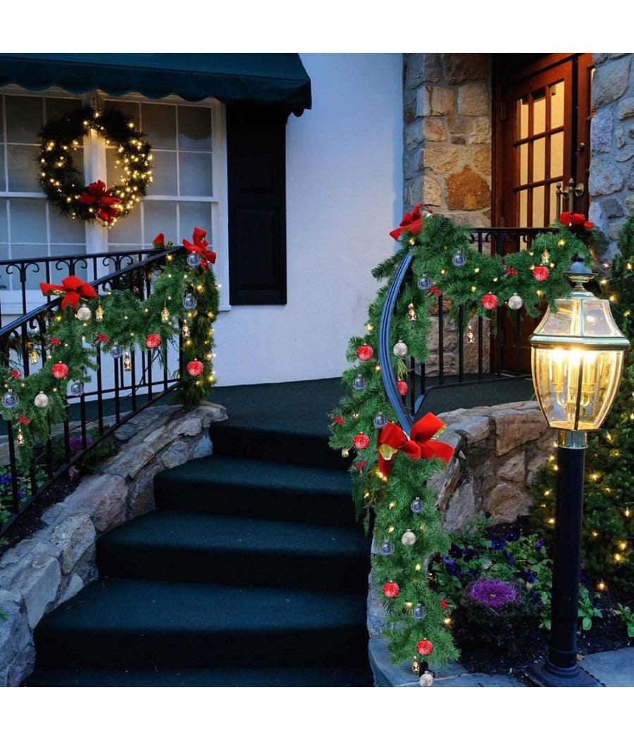 Ghirlanda Natalizia Albero Di Natale Addobbi Decorazioni Natalizie 200cm         