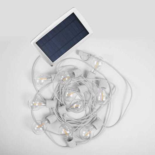 LÚZETE - GHIRLANDA SOLARE + BATTERIA RICARICABILE CAVO BIANCO ALLEGRA