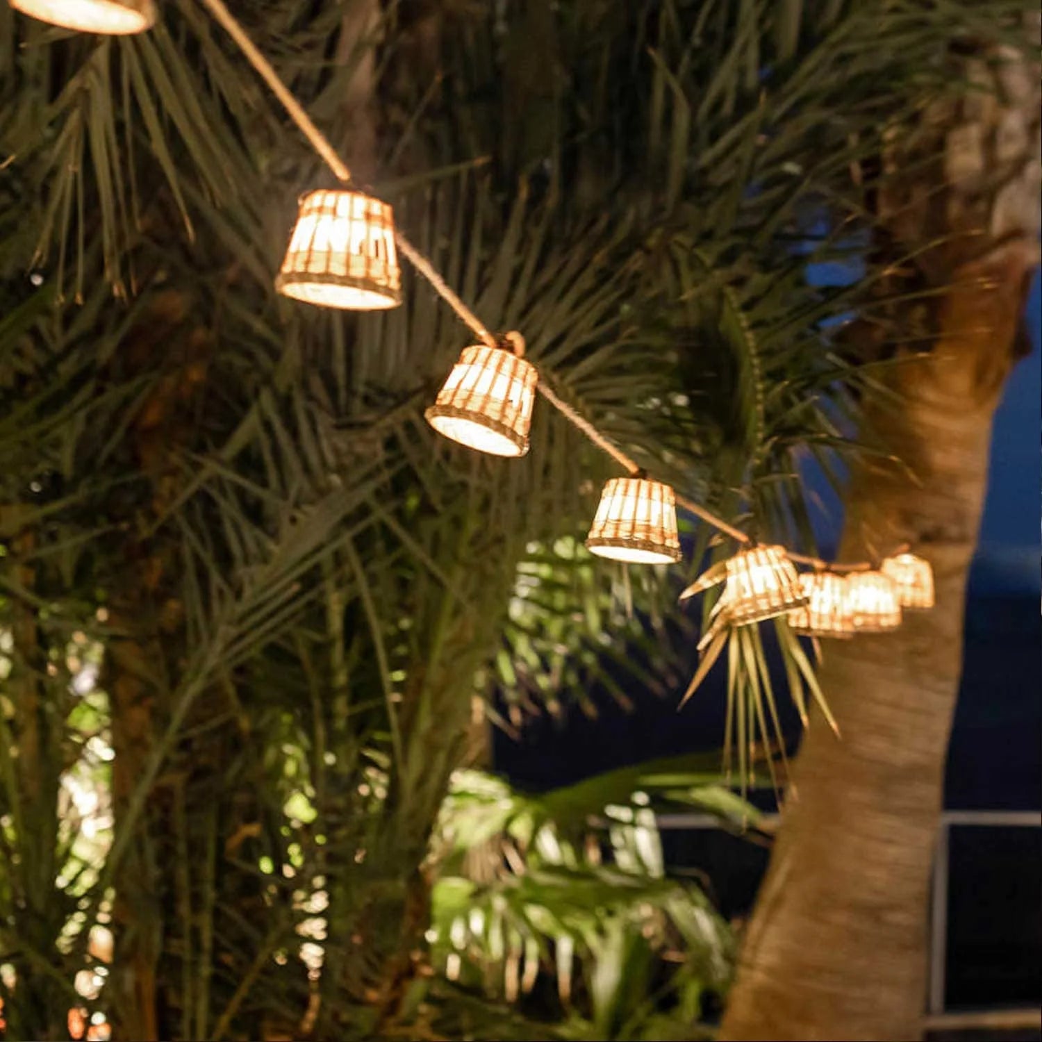 LÚZETE - GHIRLANDA SOLARE + BATTERIA RICARICABILE CAVO DI JUTA RICARICABILE AURORA