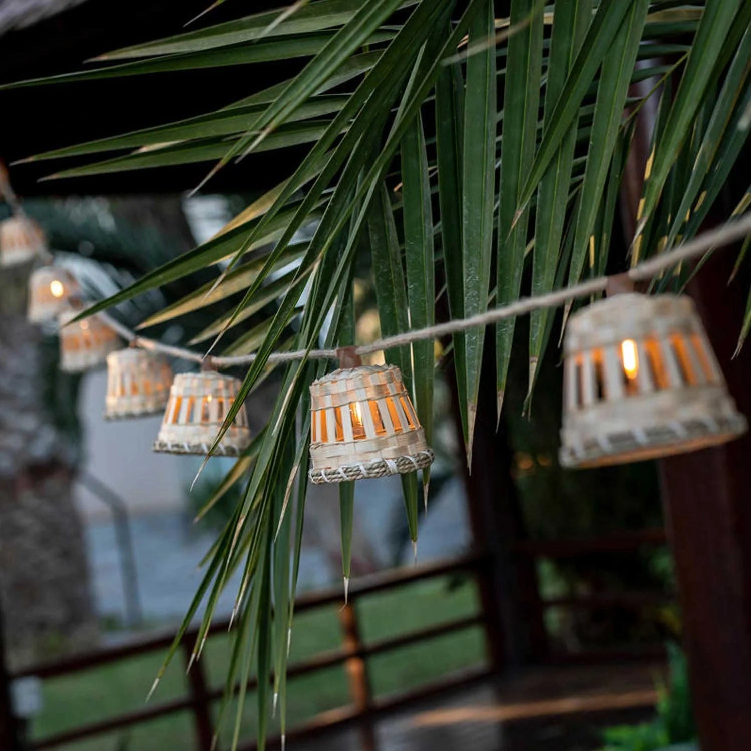 LÚZETE - GHIRLANDA SOLARE + BATTERIA RICARICABILE CAVO DI JUTA RICARICABILE AURORA