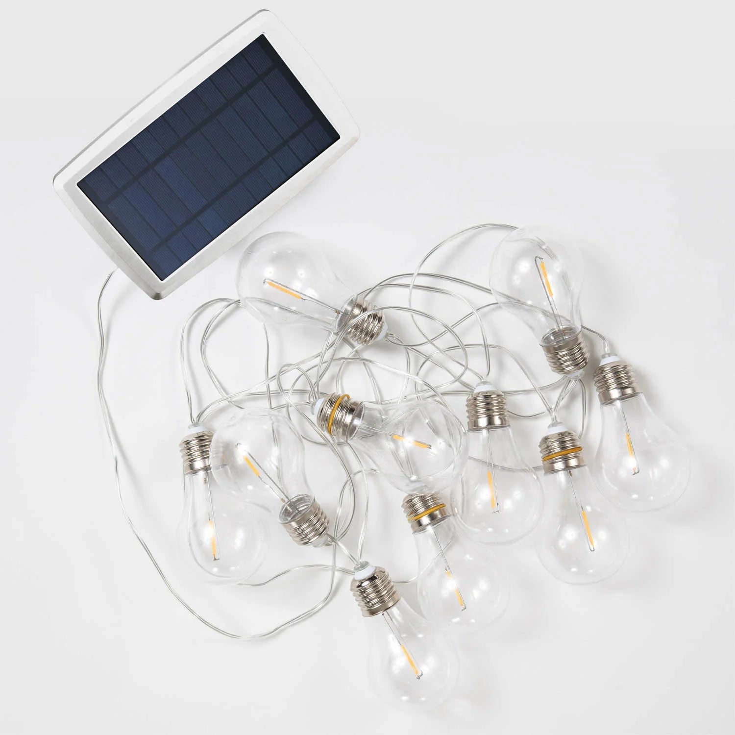 LÚZETE - GHIRLANDA SOLARE + BATTERIA RICARICABILE CAVO TRASPARENTE STELLA