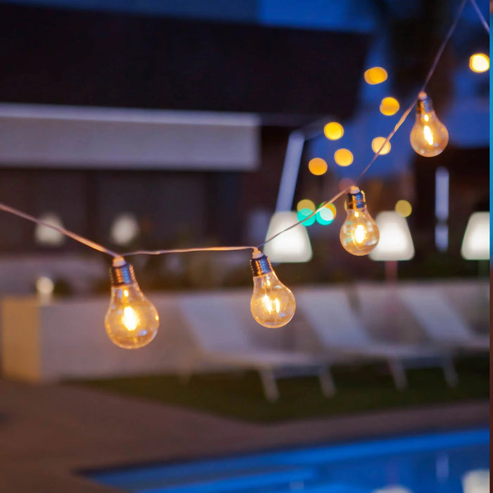 LÚZETE - GHIRLANDA SOLARE + BATTERIA RICARICABILE CAVO TRASPARENTE STELLA