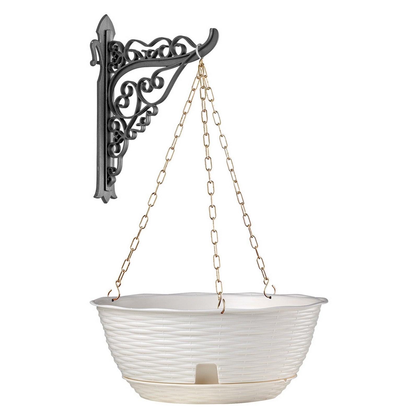 ciotola per fiori 'paglia' kit appendibile ã˜ cm 30xh.13 - antracite cod:ferx.6125170nlm