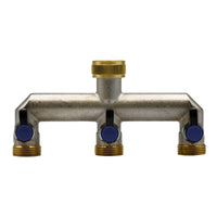 derivazione in metallo a tre vie 3/4-3/4x3/4x3/4 cod:ferx.6042250nlm