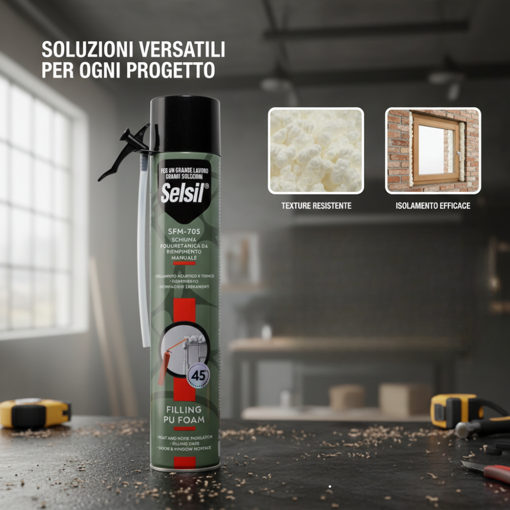 Schiuma poliuretanica da riempimento manuale adattatore a vite 750 ml