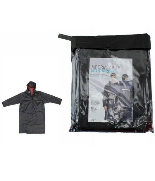 Giacca Mantella Lunga Impermeabile Pvc Lungo Anti Pioggia Con Cappuccio 59019         