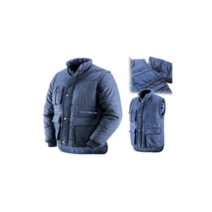 Giaccone Savoia 2 in 1 blu taglia XXL – maniche staccabili e imbottitura poliestere
